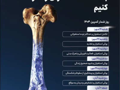 " 🔰 هفته ملی سلامت استخوان 26 مهر الی 2 آبان "