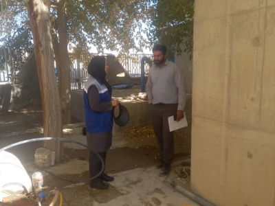 ازدید مشترک سازمان آبفا و واحد مهندسی بهداشت محیط از فرآیند شست‌وشوی مخزن آب اسلام آباد در تاریخ ۱۴۰۴/۰۸/۲۰