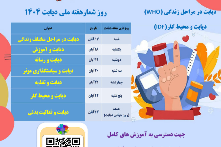 🔰 ۱۷لغایت ۲۳ آبان ماه هفته دیابت 