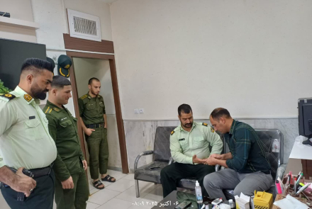 "خانم احمدی و اقای دهقانی در کلانتری اژیه"