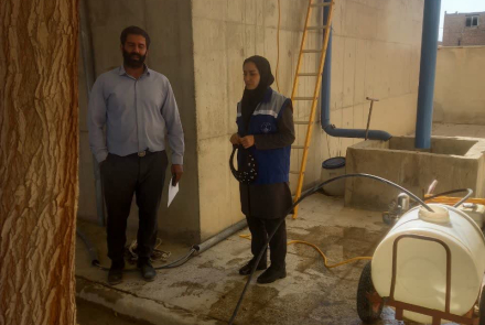 ازدید مشترک سازمان آبفا و واحد مهندسی بهداشت محیط از فرآیند شست‌وشوی مخزن آب اسلام آباد در تاریخ ۱۴۰۴/۰۸/۲۰