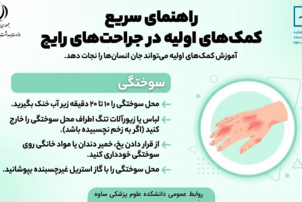 راهنمای سریع کمک های اولیه در جراحت های رایج